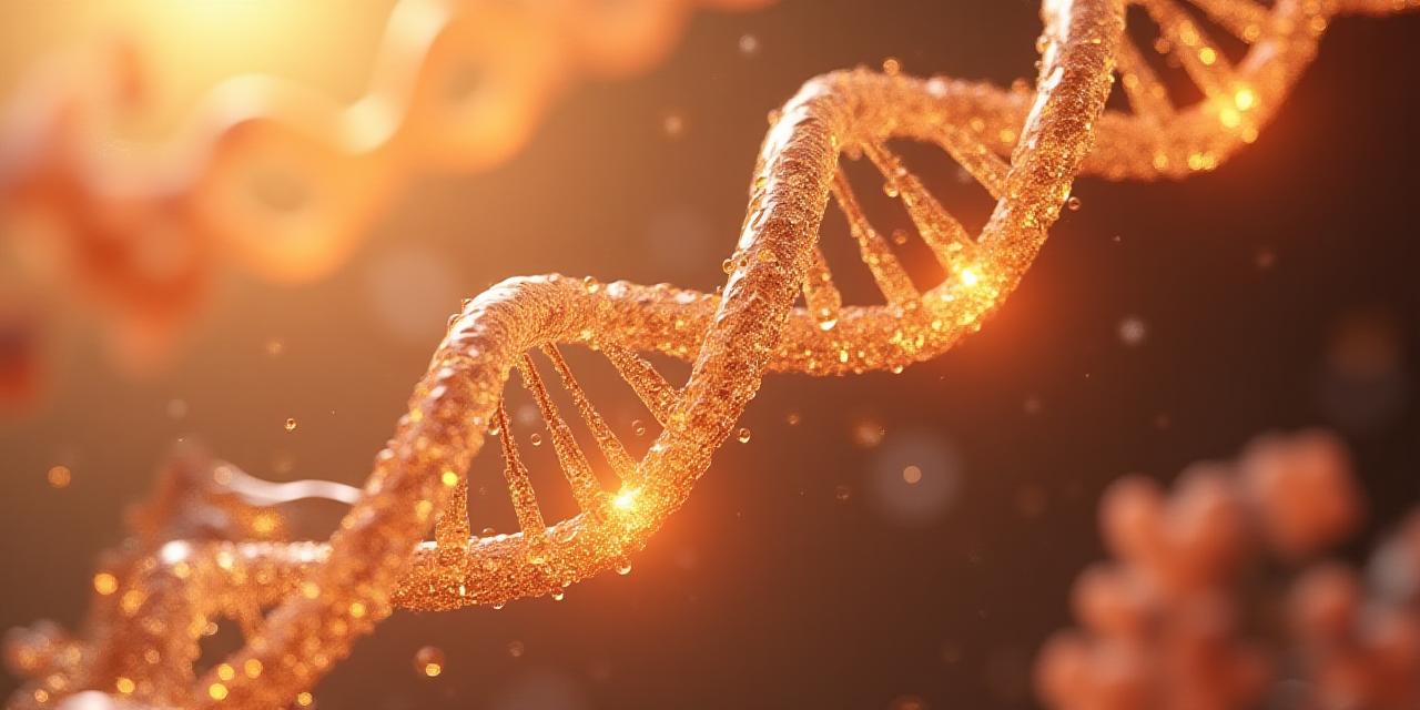 Abstract DNA helix visualization representing genomic nutrition data
